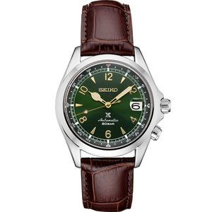 NEW Seiko SPB121 Prospex Land ST Steel Green Dial Leather Band Men's Watch